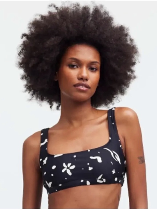 Madewell Other - Madewell Square-Neck Bikini Top in Abstract Doodle Medium